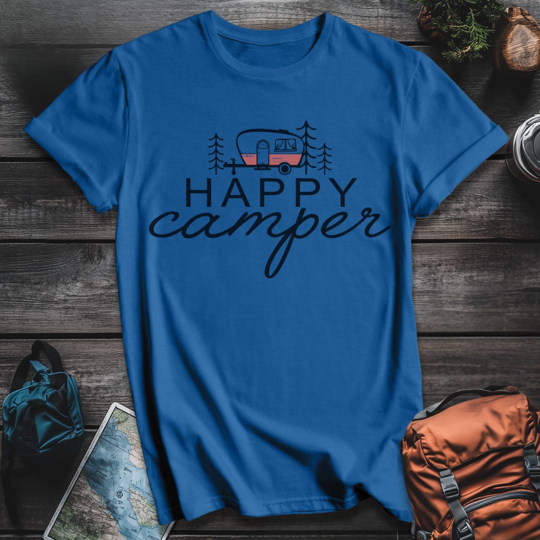 Printify T-Shirt Royal / S Happy Camper T-Shirt