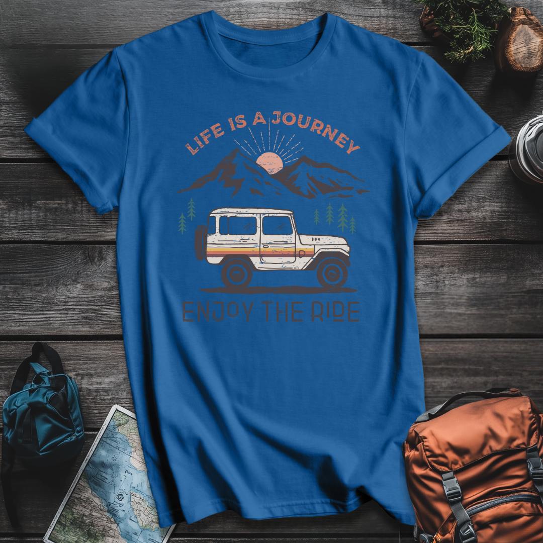 Printify T-Shirt Royal / S Life Is A Journey Enjoy Ride T-Shirt