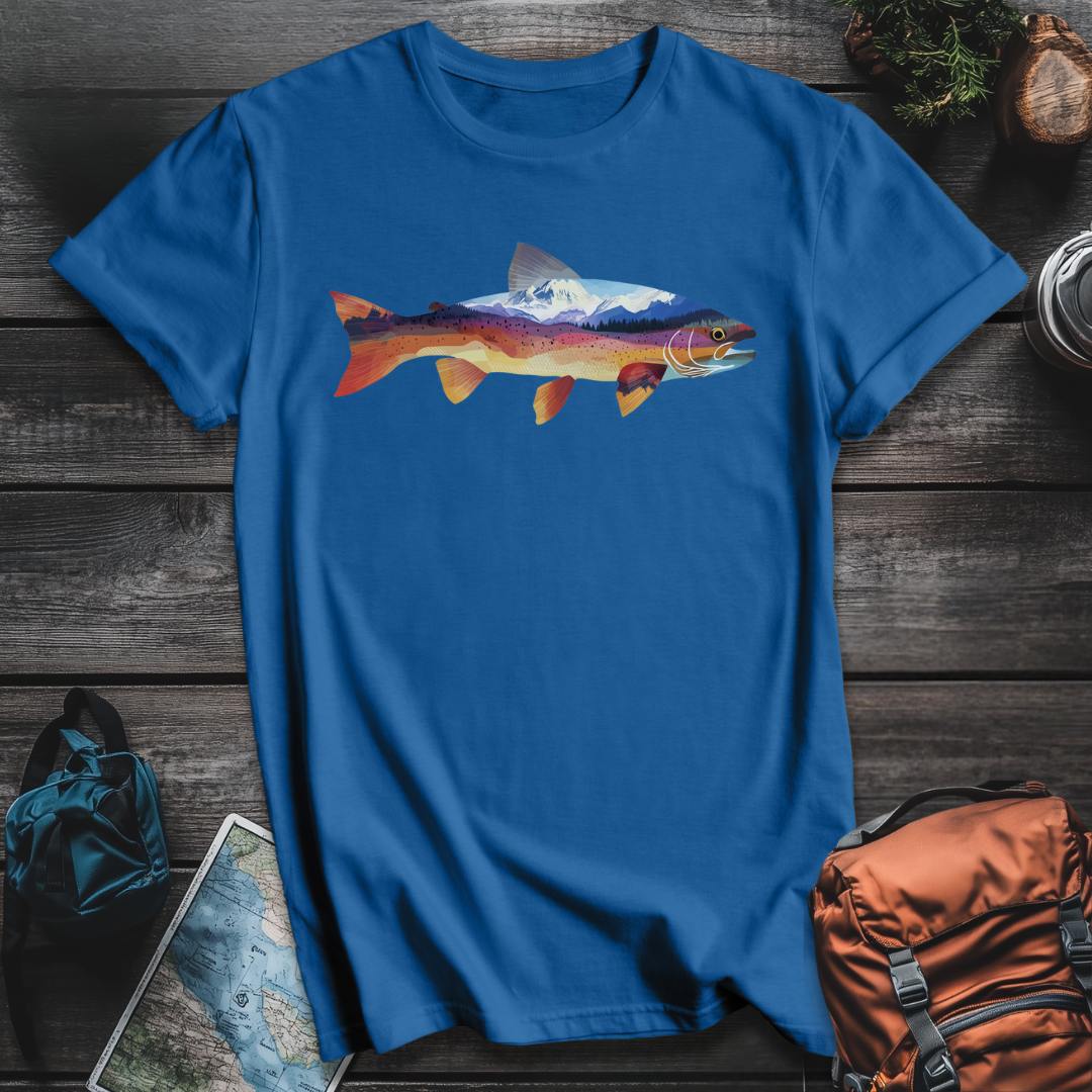 Printify T-Shirt Royal / S Mountain Trout T-Shirt