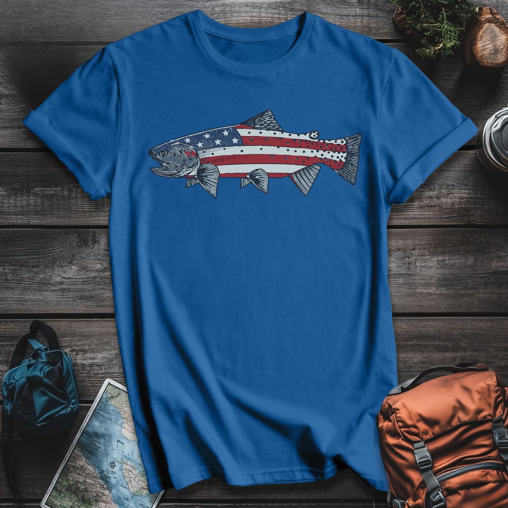 Printify T-Shirt Royal / S Patriot Trout T-Shirt