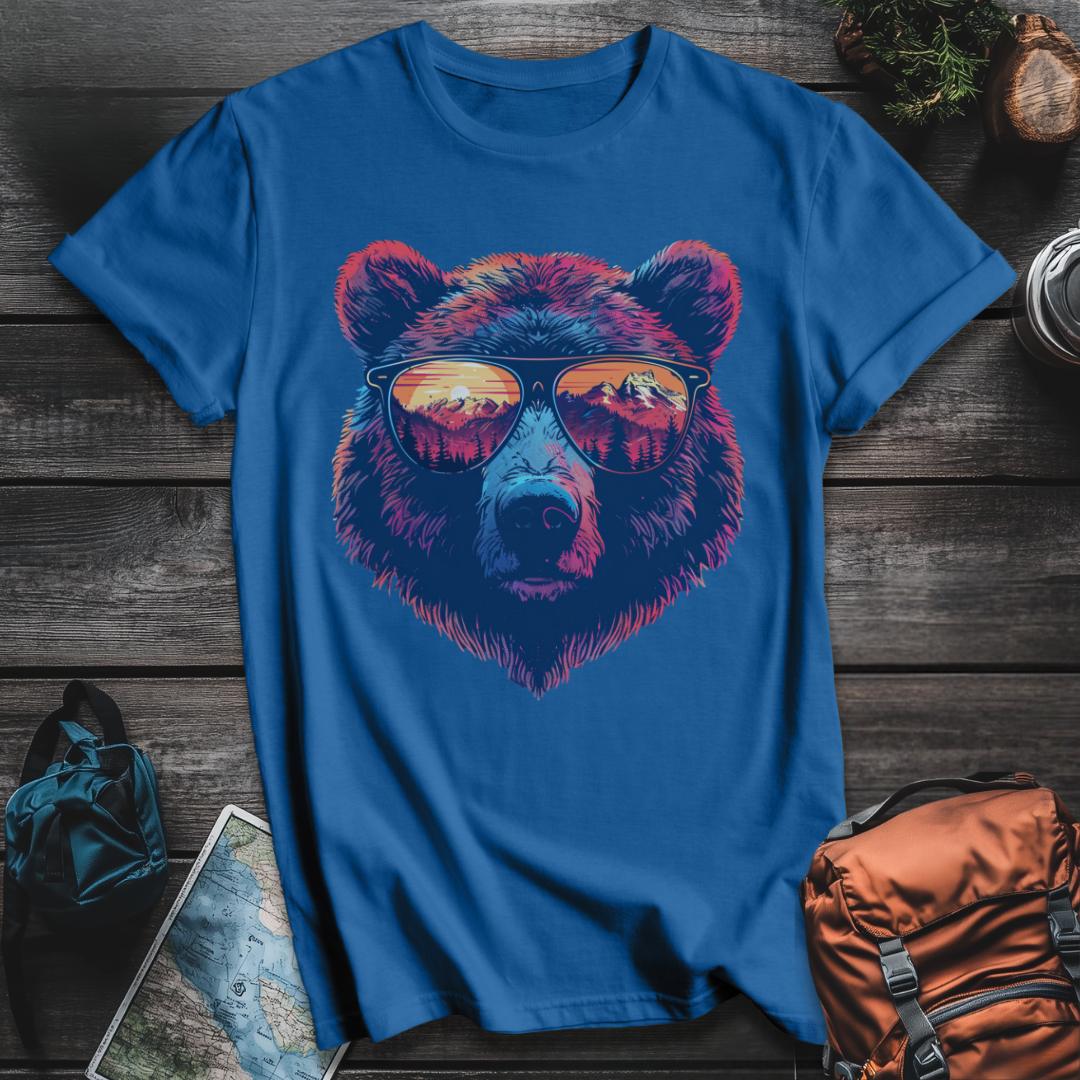 Printify T-Shirt Royal / S Sunset Bear T-Shirt
