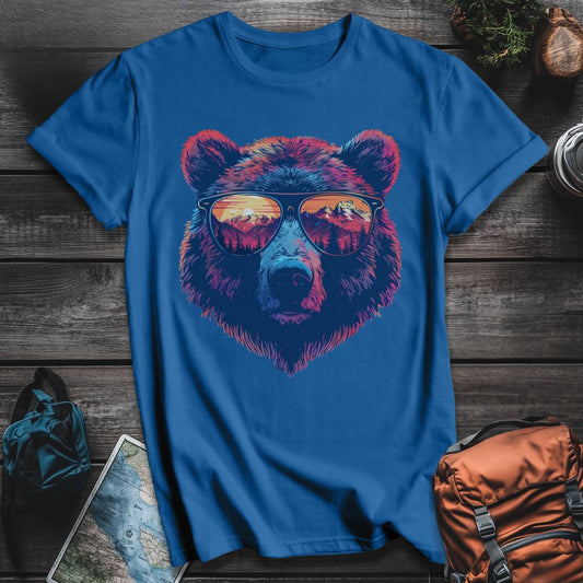 Printify T-Shirt Royal / S Sunset Bear T-Shirt