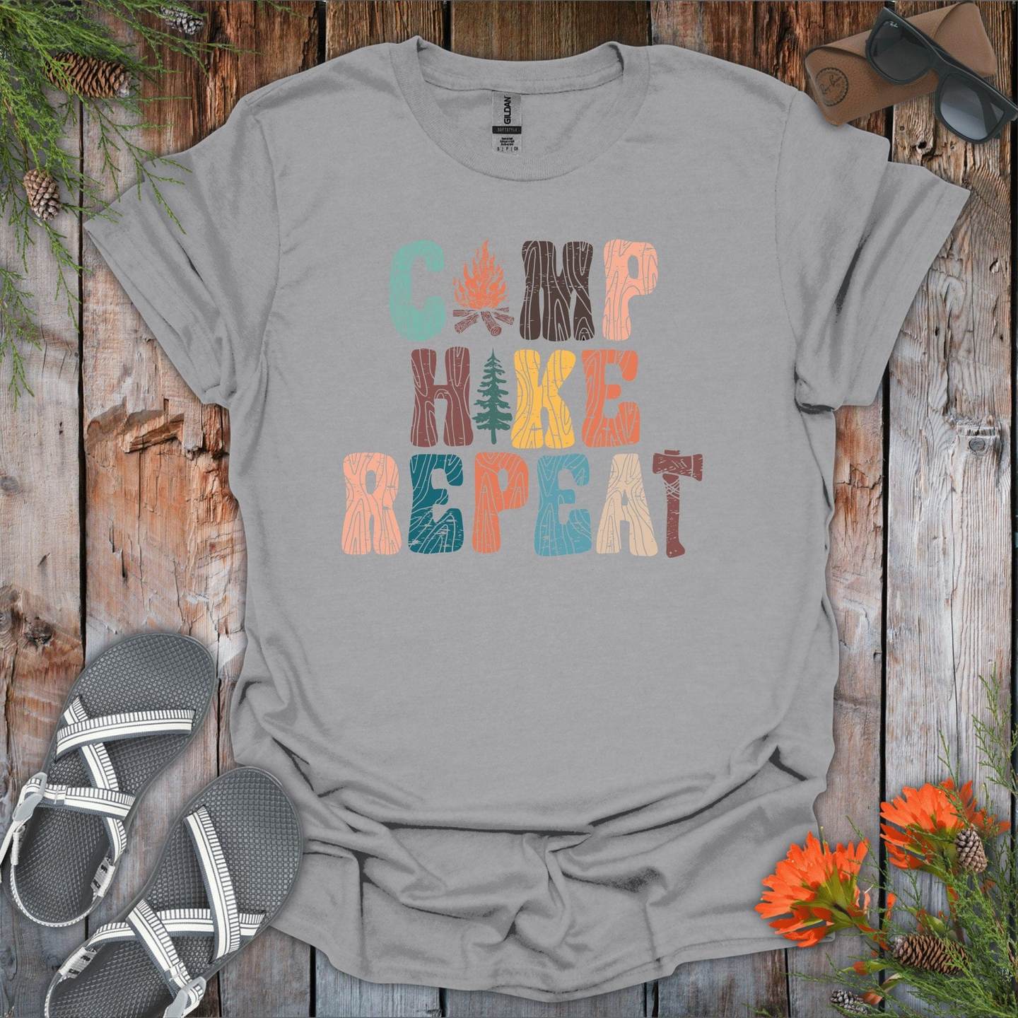 Camp, Hike, Repeat T-Shirt