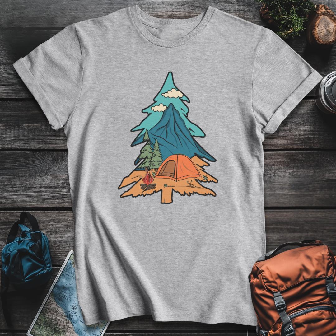 Printify T-Shirt Sport Grey / S Camping Pine T-Shirt