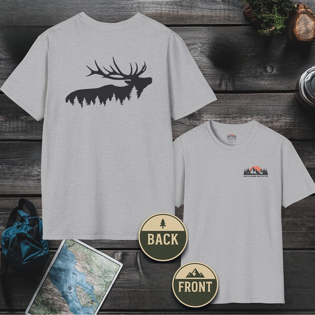 Printify T-Shirt Sport Grey / S Elk Wilderness T-Shirt - Outland Edition