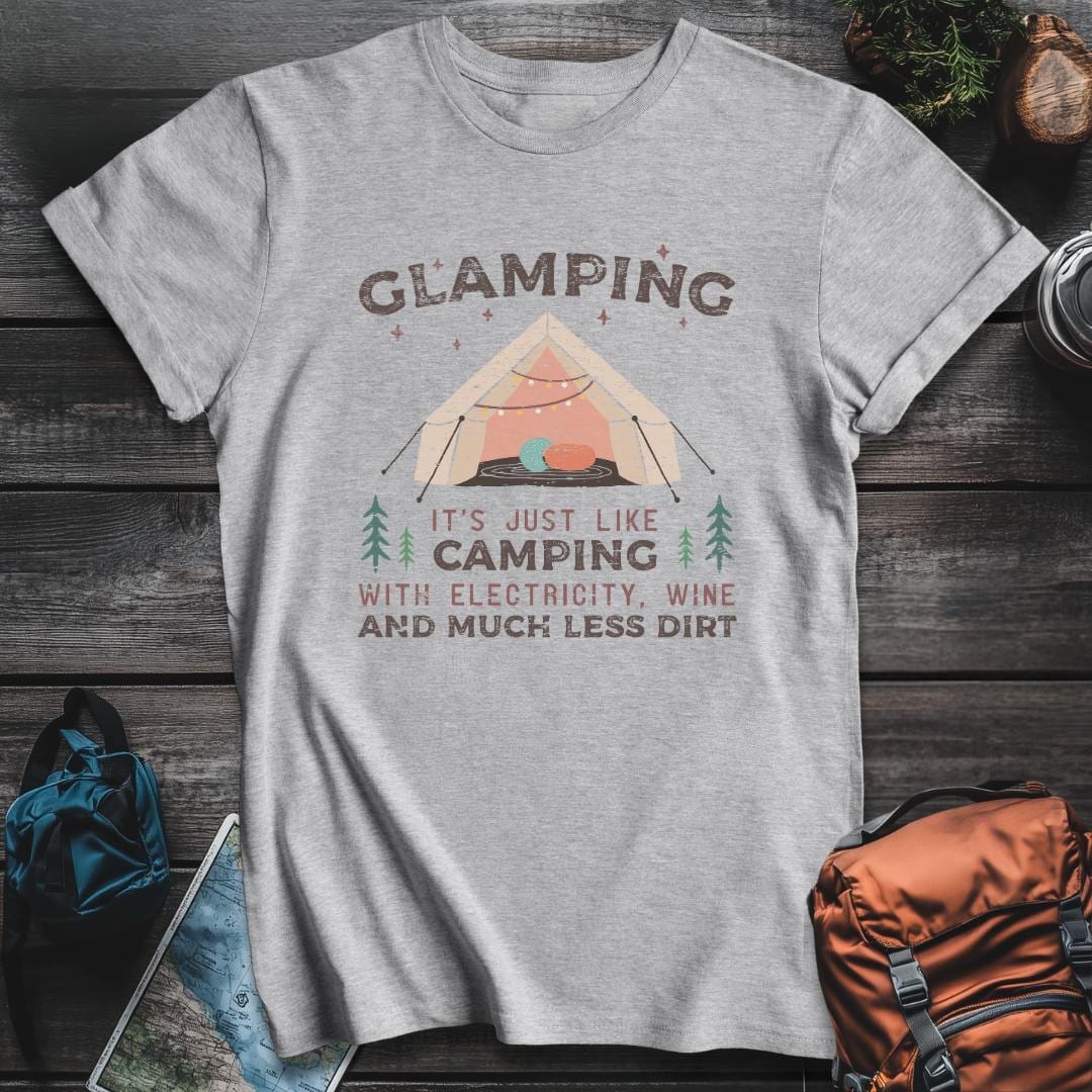 Printify T-Shirt Sport Grey / S Glamping Wine and Dirt T-Shirt