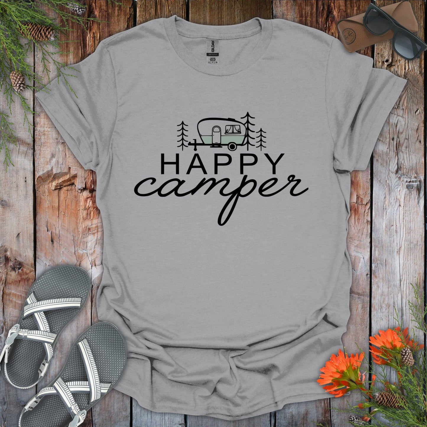 Happy Camper Green T-Shirt