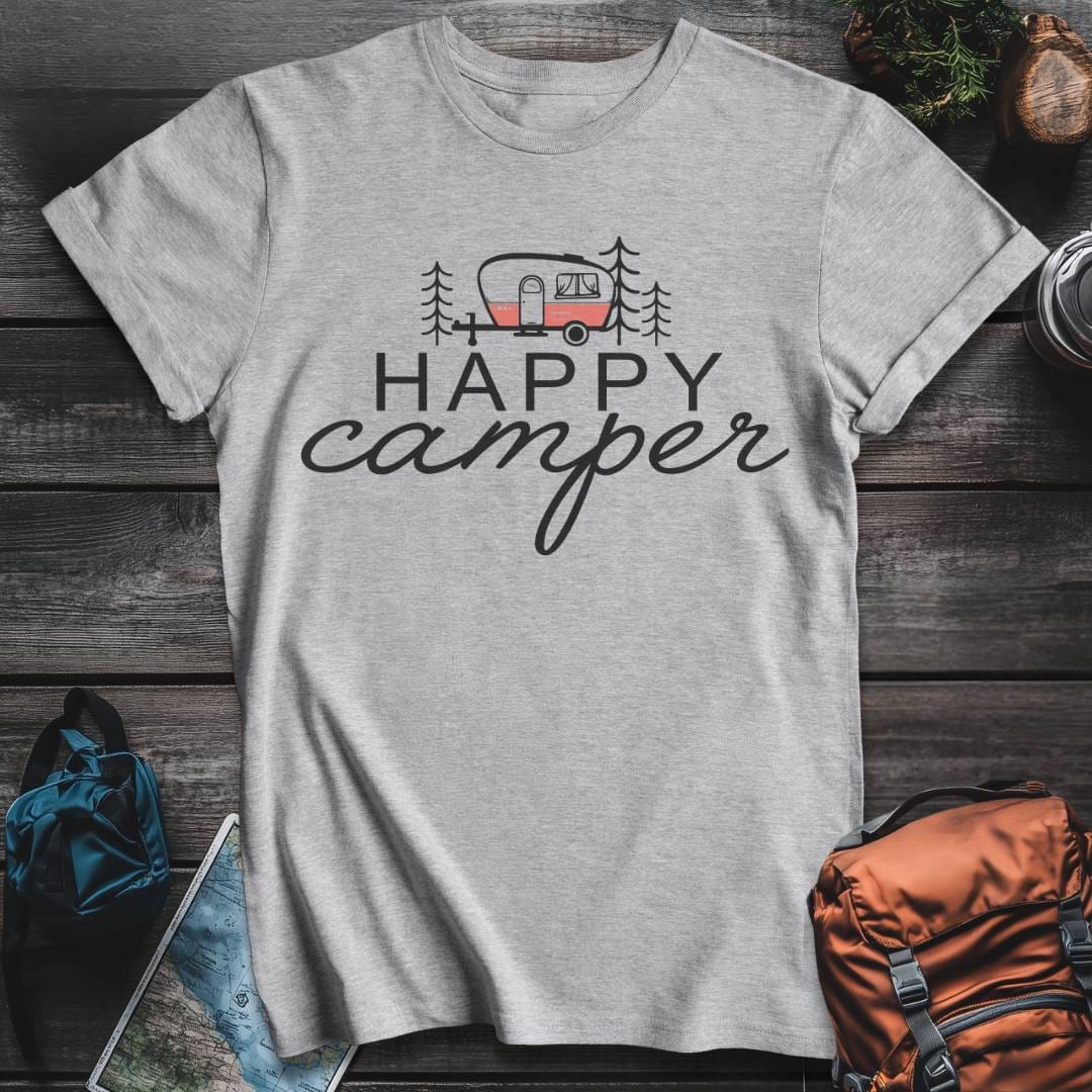 Printify T-Shirt Sport Grey / S Happy Camper T-Shirt