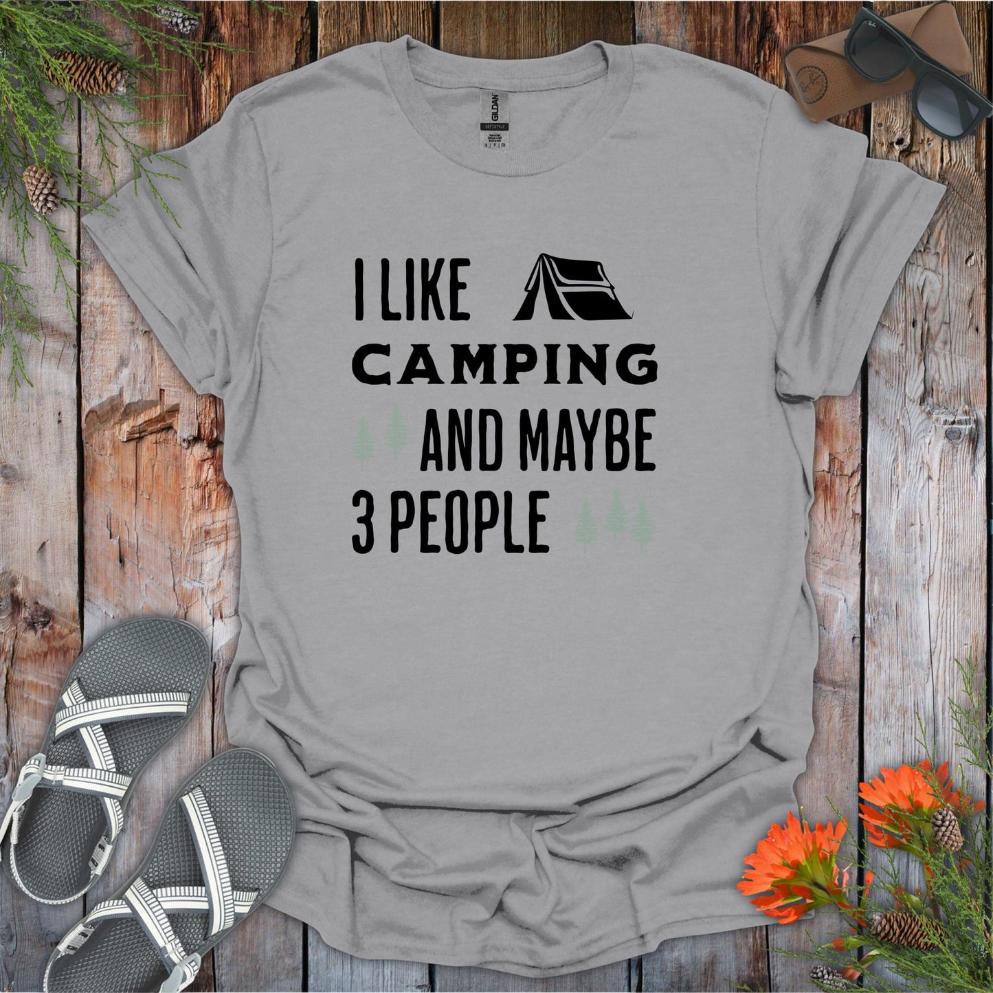 Printify T-Shirt Sport Grey / S I Like Camping and 3 People T-Shirt