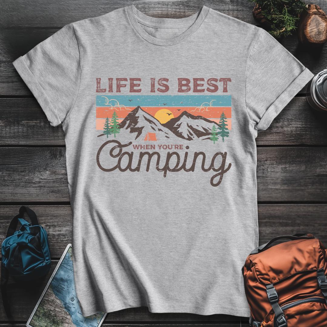Printify T-Shirt Sport Grey / S Life Is Best Camping T-Shirt