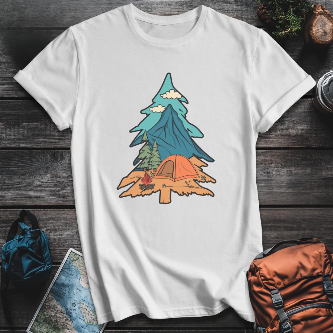 Printify T-Shirt White / S Camping Pine T-Shirt