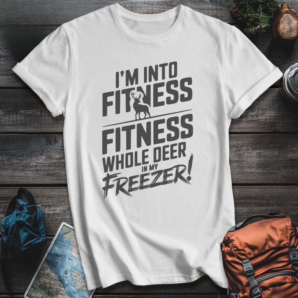 Printify T-Shirt White / S Deer Fitness T-Shirt