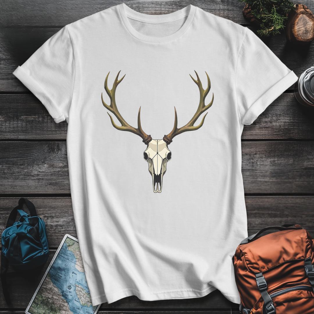 Printify T-Shirt White / S Elk Skull T-Shirt