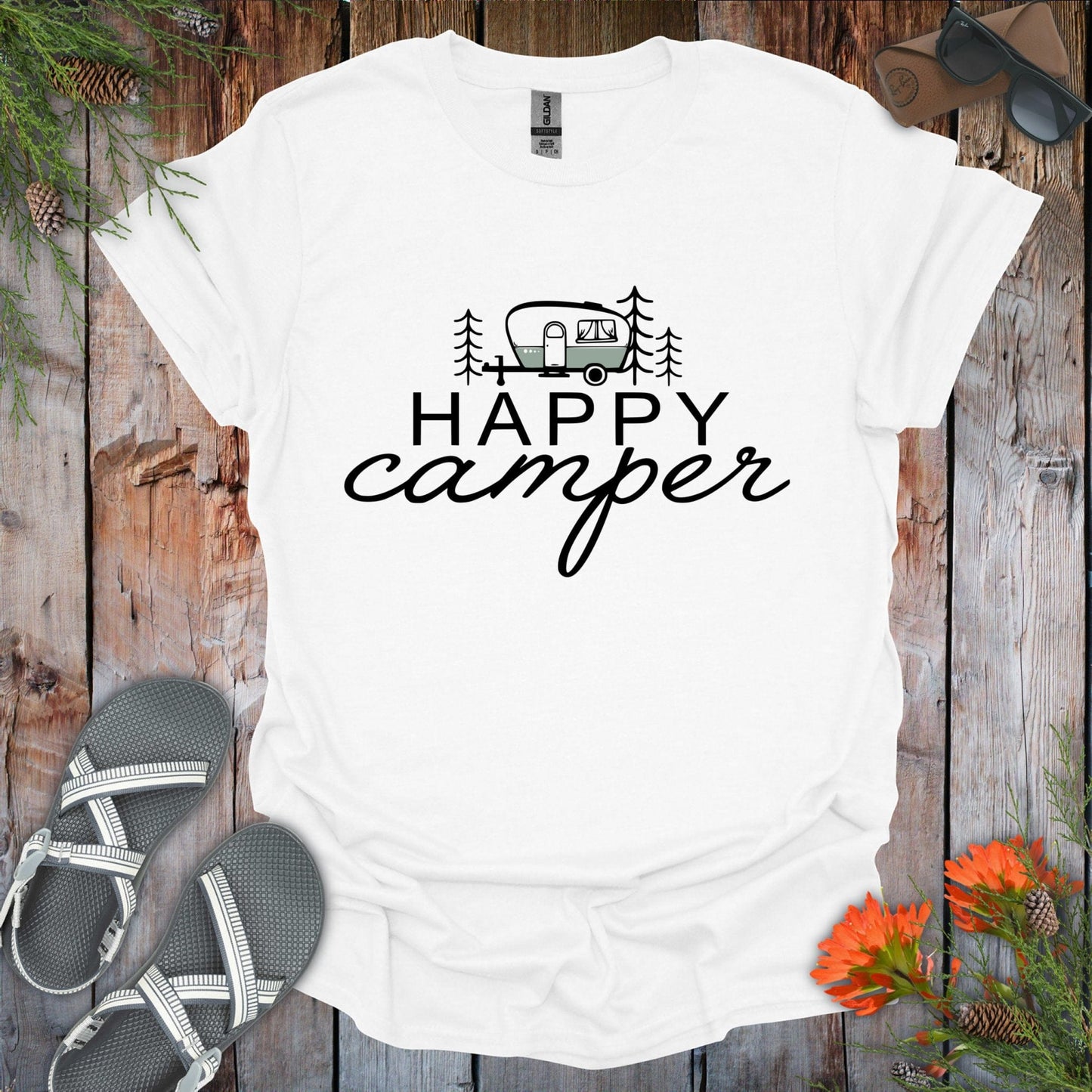 Happy Camper Green T-Shirt