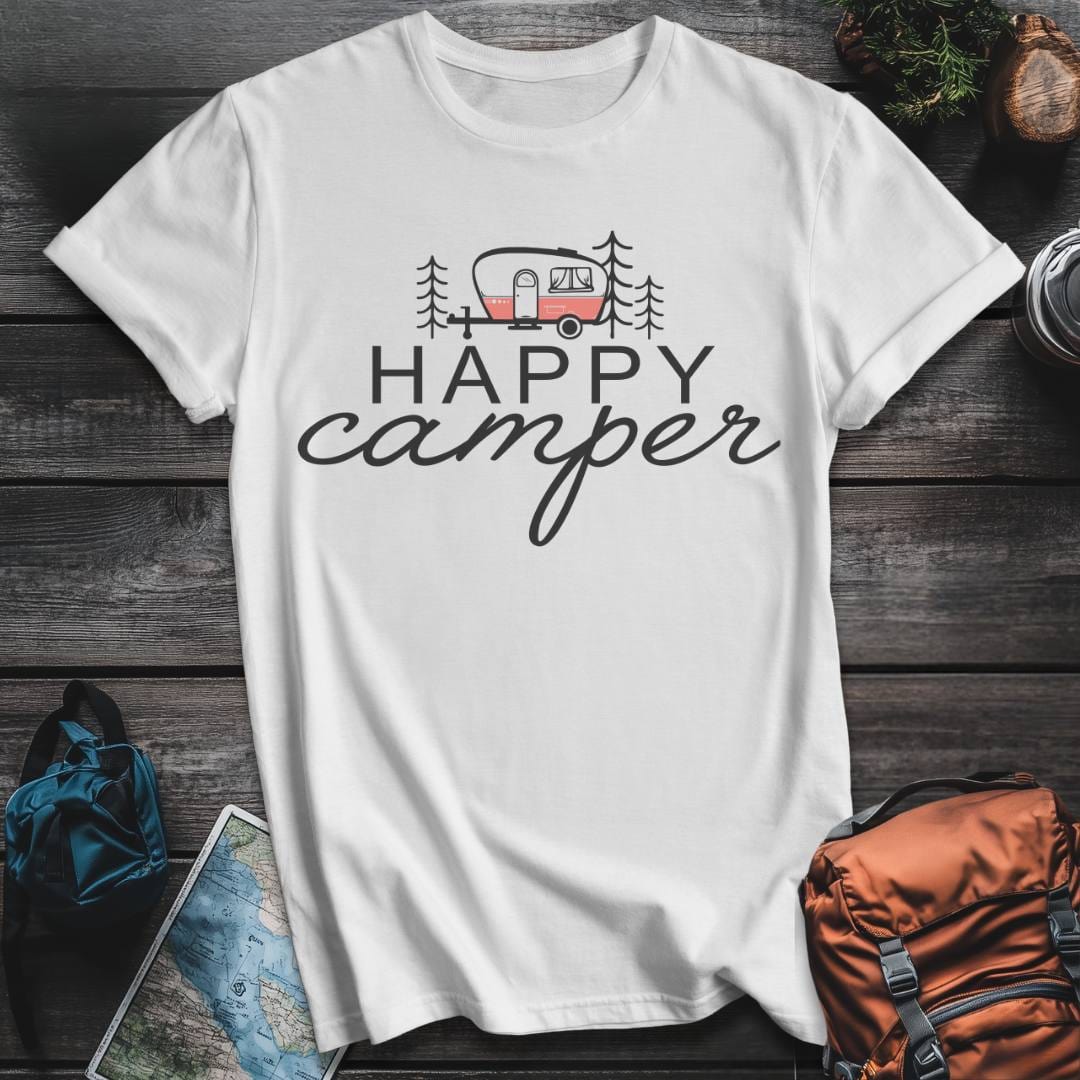 Printify T-Shirt White / S Happy Camper T-Shirt