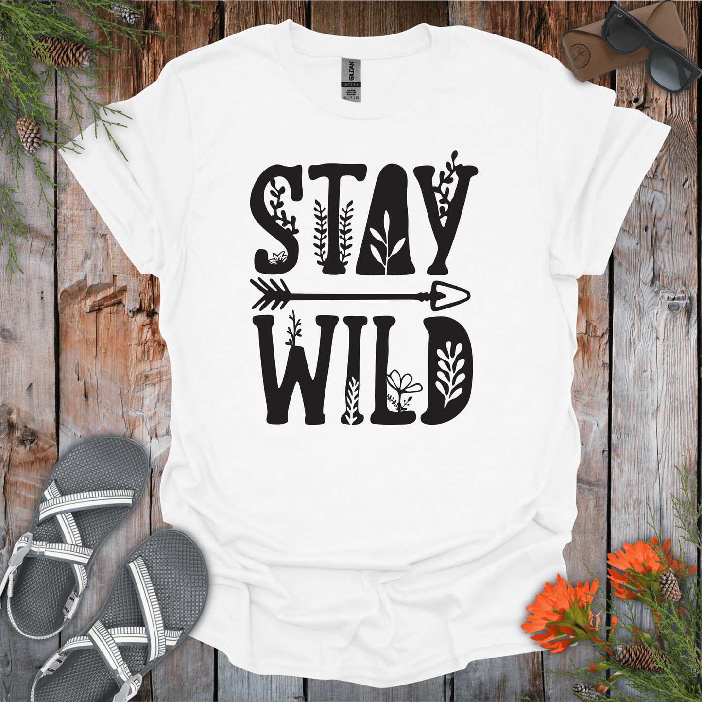 Printify T-Shirt White / S Stay Wild T-Shirt