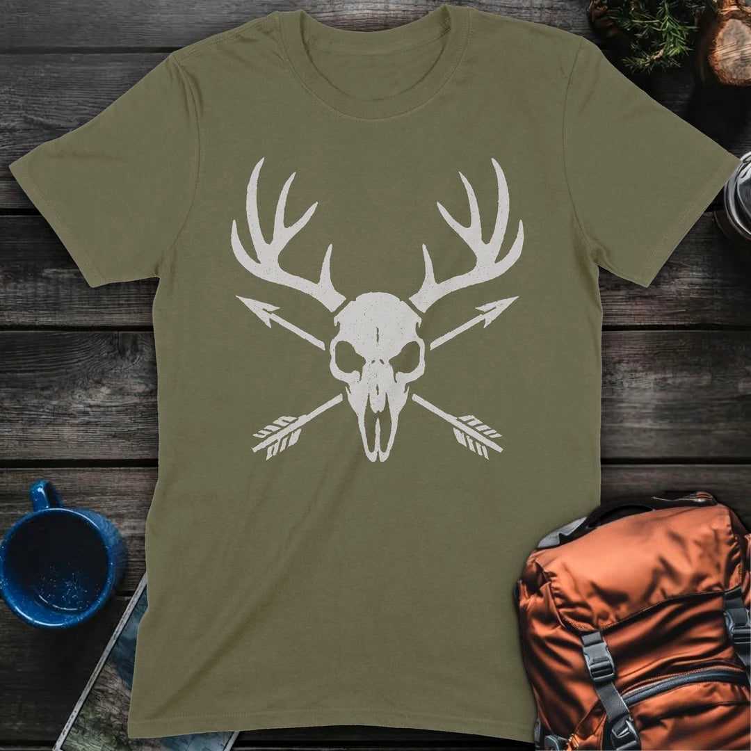 Skull & Antlers - Military Green
