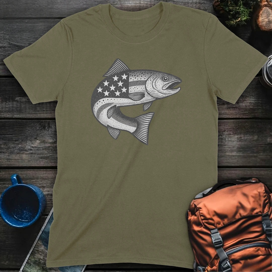 Stars And Stripes Trout - Military Green