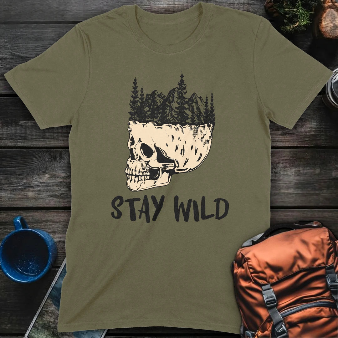 Stay Wild Skull - Military Green