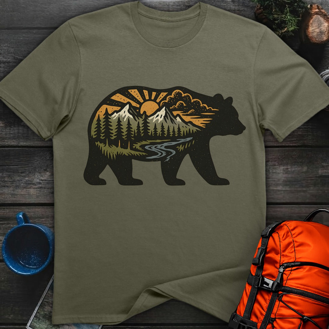 Sunset Bear - Military Green