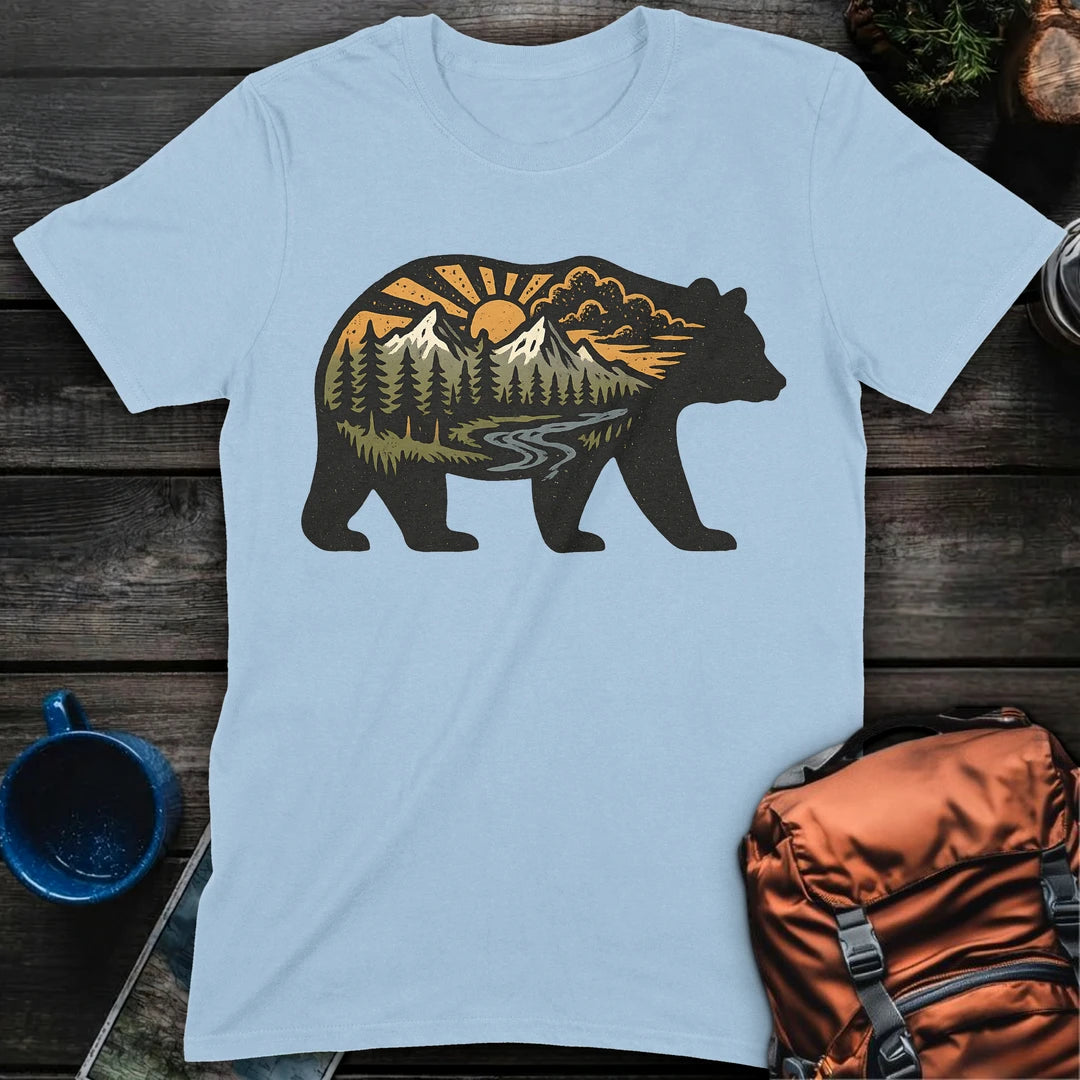 Sunset Bear - Light Blue