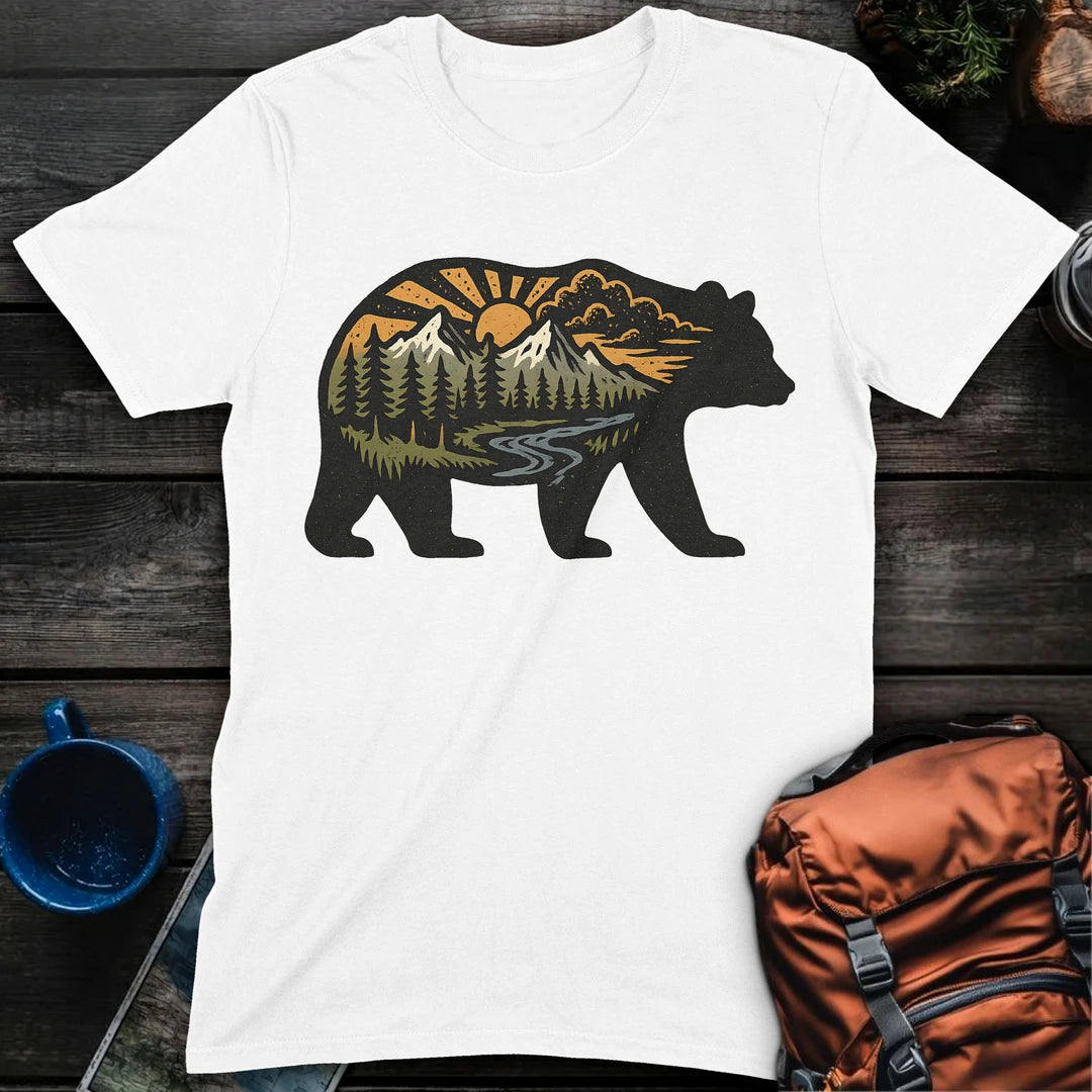 Sunset Bear - White