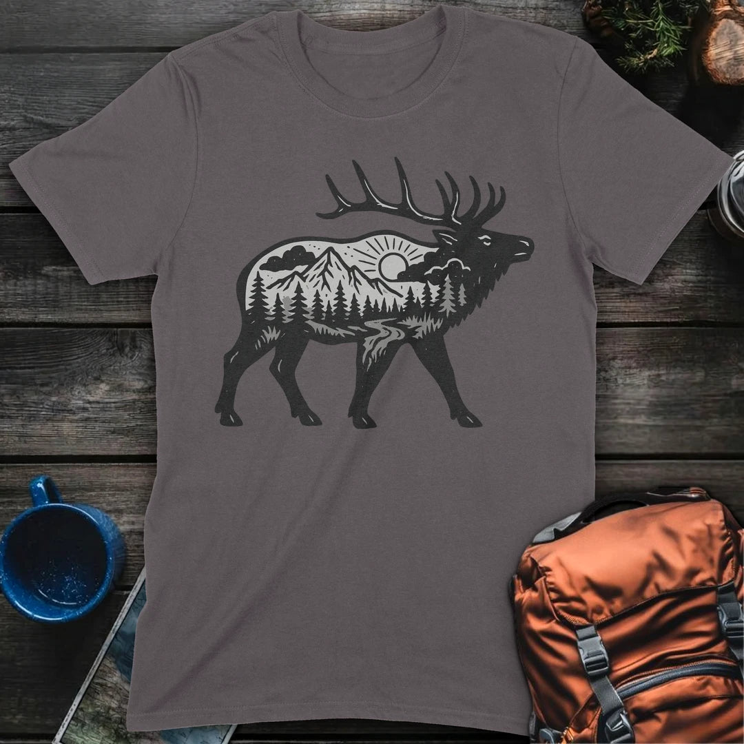 Sunset Elk - Charcoal