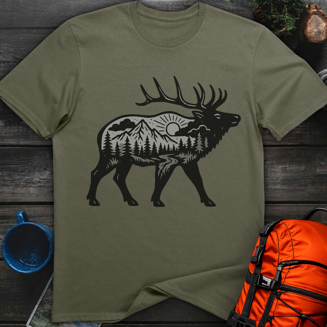 Sunset Elk - Military Green