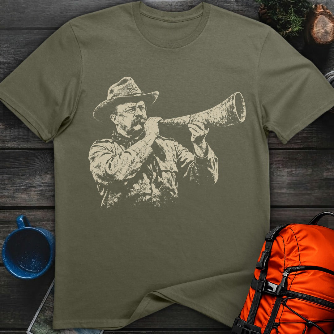Teddy Roosevelt Elk Bugle - Military Green